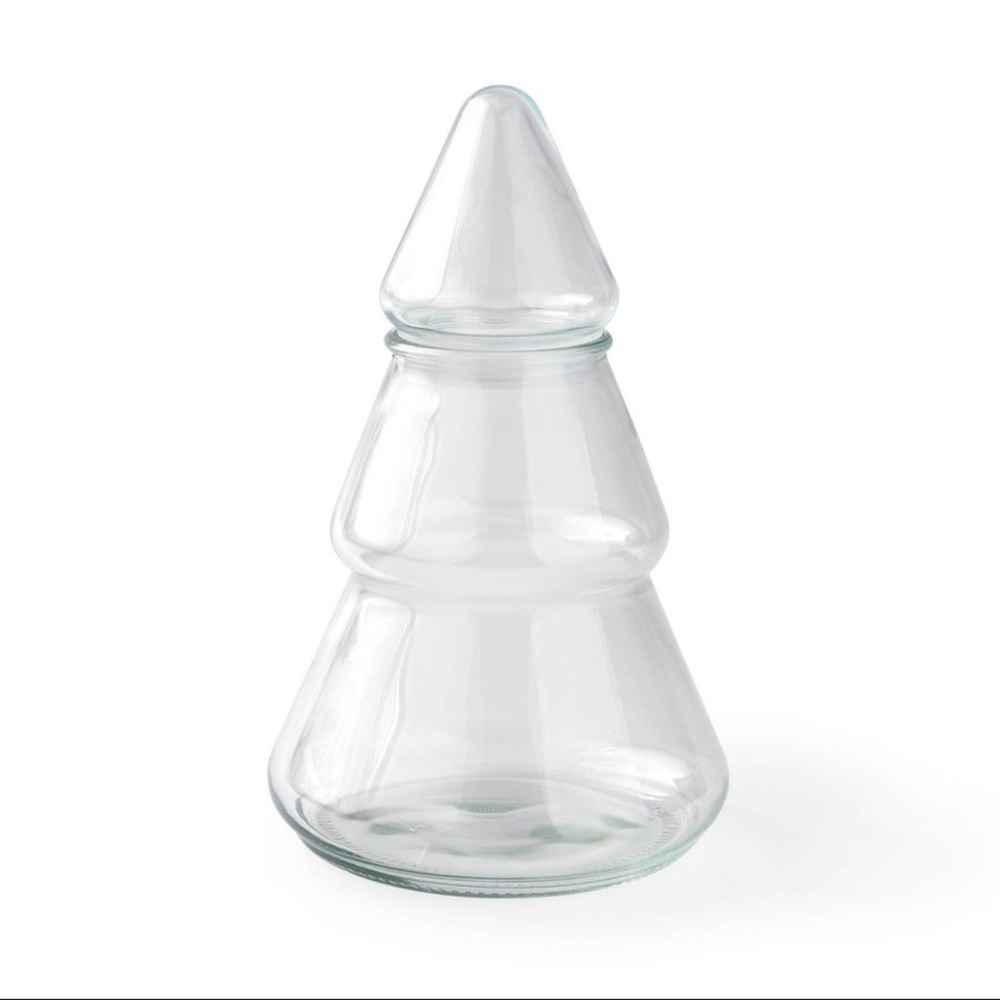 New! Target Bullseye Playground Novelty Tree Shaped Clear Glass Jar, 8.3” tall